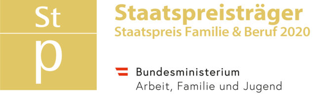 Kennzeichen Staatspreis Familie & Beruf 1. Platz quer