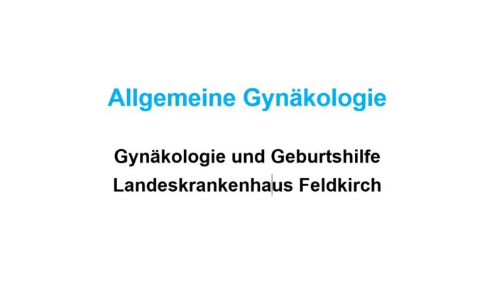 Allgemeine Gynäkologie Video